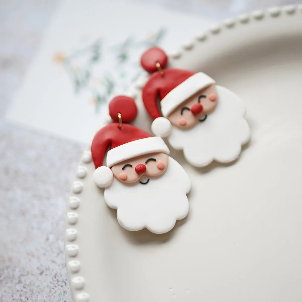 Christmas Winter Holiday Santa Snowman Bell Gingerbread Multi Shapes Polymer Clay Earrings Celebration Accessories Gifts