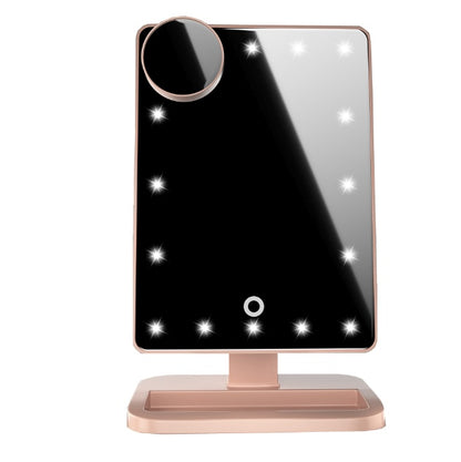 Touch Screen Makeup Mirror With 20 LED Light Bluetooth Music Speaker .