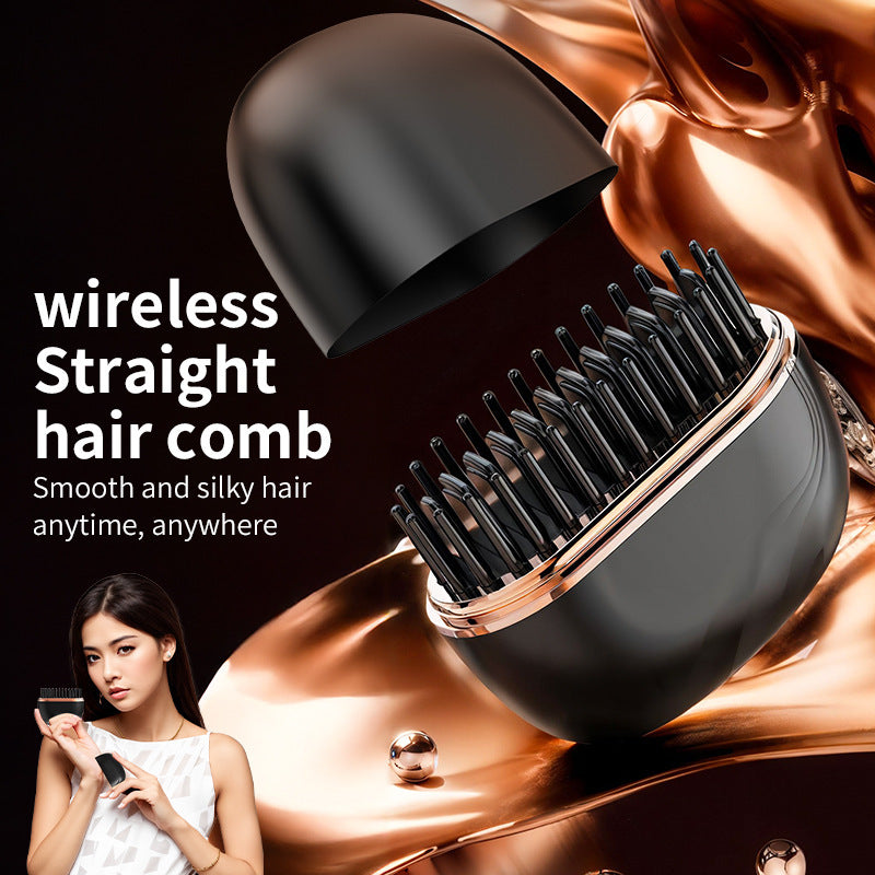 Mini Hair Straightening Comb Wireless Charging Portable.