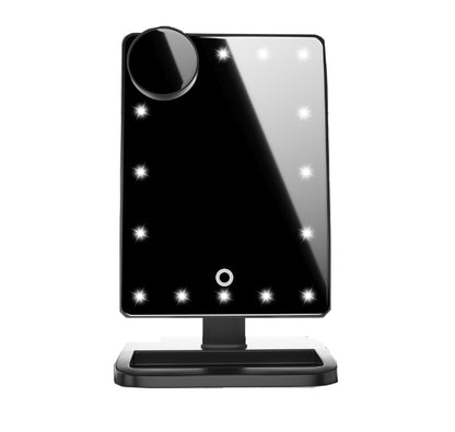 Touch Screen Makeup Mirror With 20 LED Light Bluetooth Music Speaker .