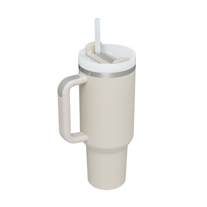 40 Oz Tumbler With Handle Straw Insulated, Stainless Steel.
