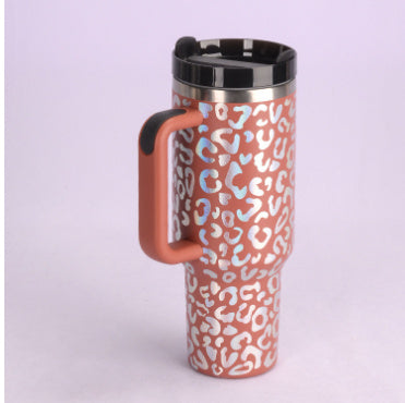 40 Oz Tumbler With Handle Straw Insulated, Stainless Steel.