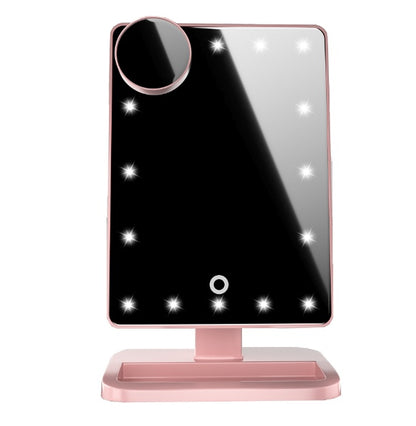Touch Screen Makeup Mirror With 20 LED Light Bluetooth Music Speaker .