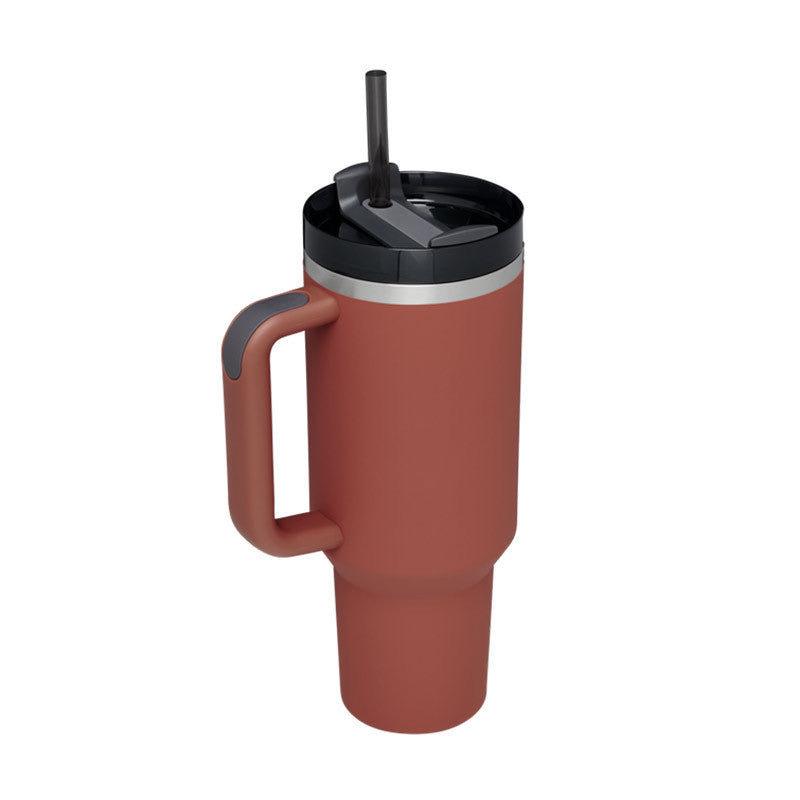 40 Oz Tumbler With Handle Straw Insulated, Stainless Steel.