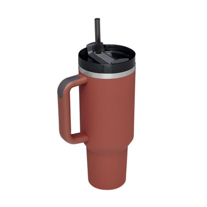 40 Oz Tumbler With Handle Straw Insulated, Stainless Steel.