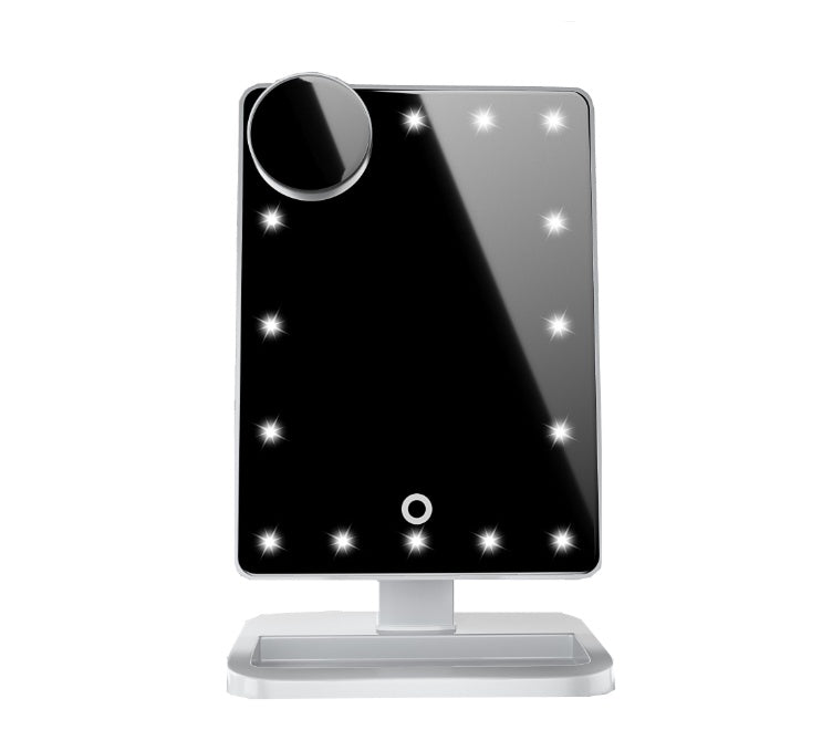 Touch Screen Makeup Mirror With 20 LED Light Bluetooth Music Speaker .