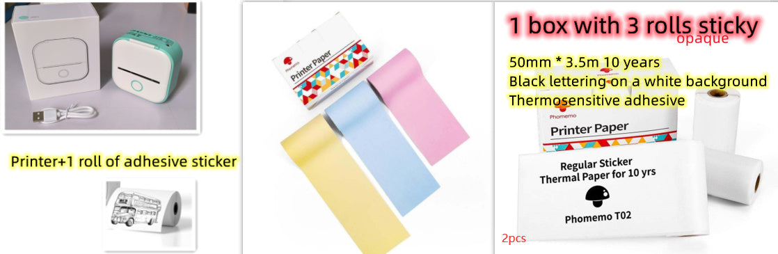 Portable Mini Thermal Label Printer Home Photo Printer.