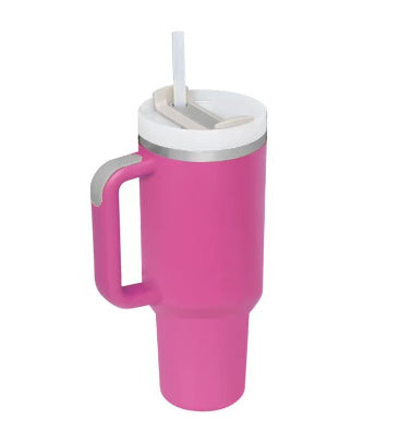 40 Oz Tumbler With Handle Straw Insulated, Stainless Steel.