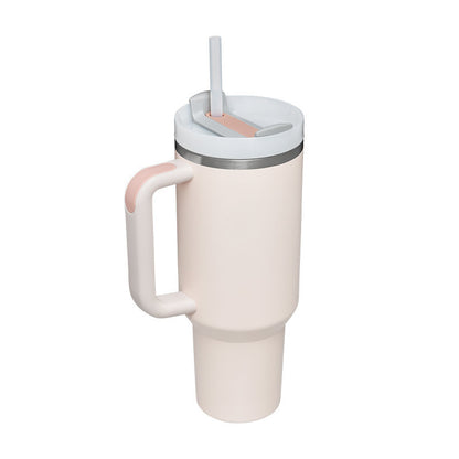 40 Oz Tumbler With Handle Straw Insulated, Stainless Steel.