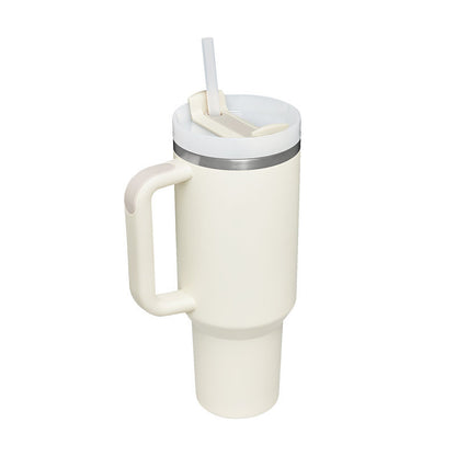 40 Oz Tumbler With Handle Straw Insulated, Stainless Steel.