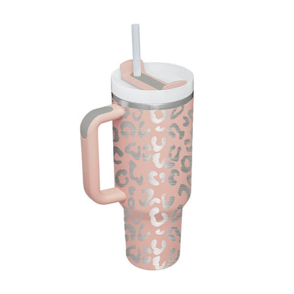 40 Oz Tumbler With Handle Straw Insulated, Stainless Steel.