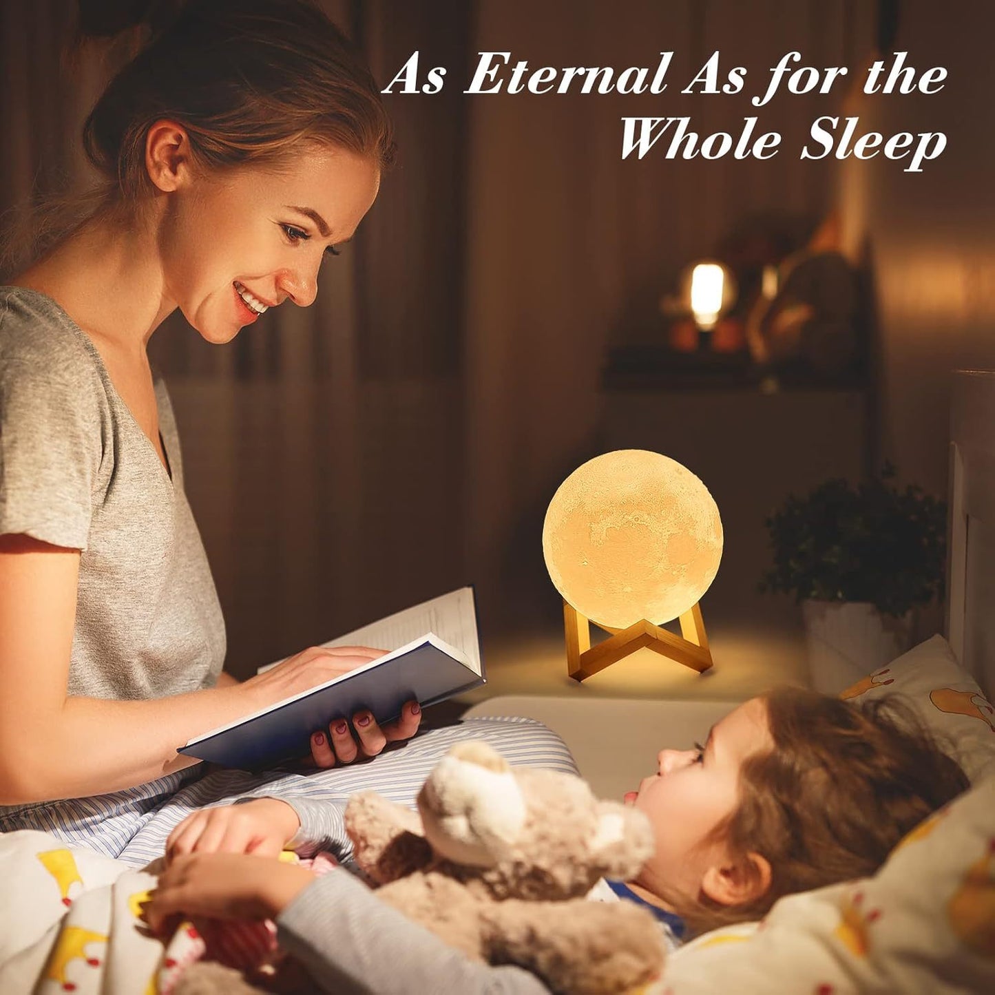 Moon Lamp,  Creative Moon Light Uniqe,16-Color Lamp With Stand And Remote.