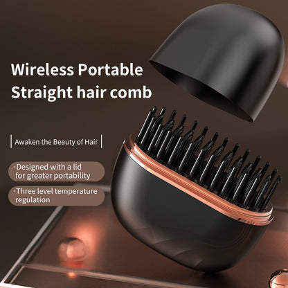 Mini Hair Straightening Comb Wireless Charging Portable.