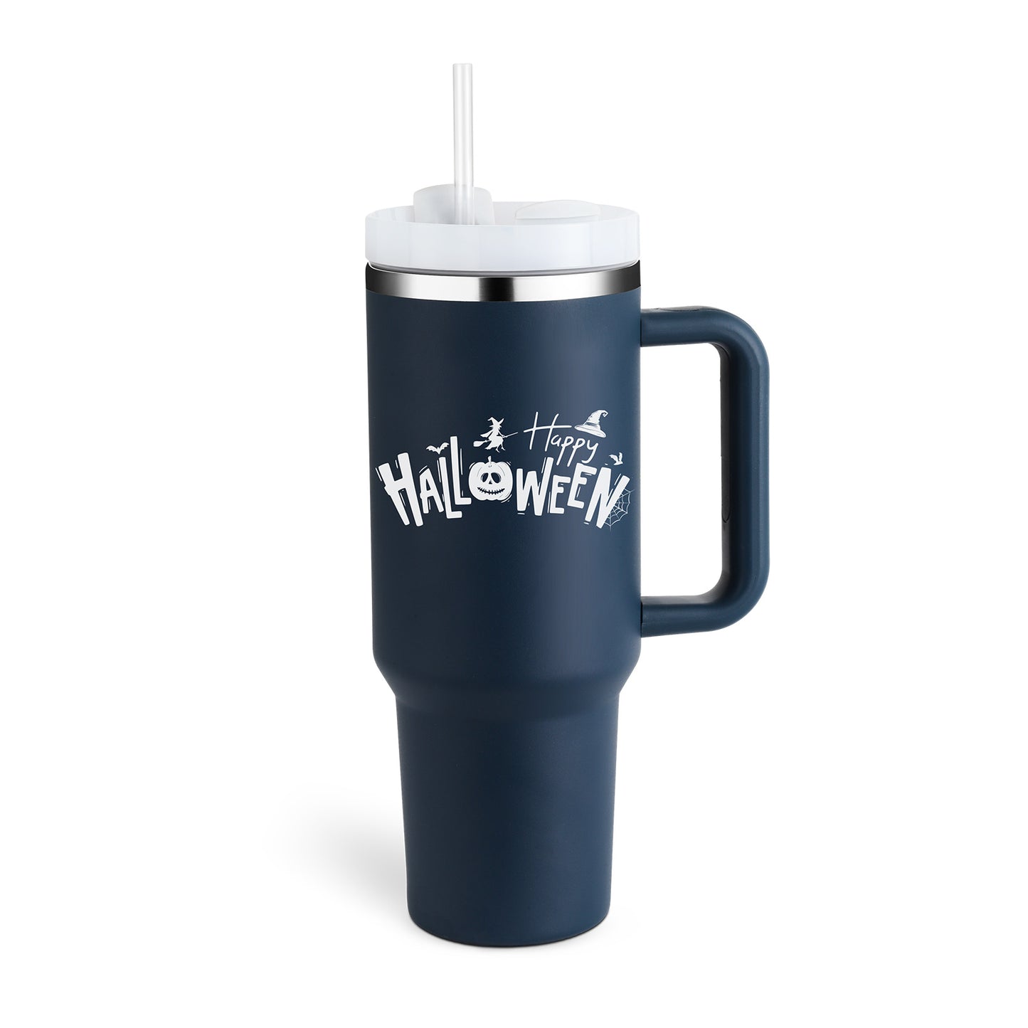 40 Oz Tumbler With Handle Straw Insulated, Stainless Steel.