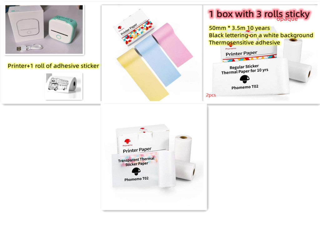 Portable Mini Thermal Label Printer Home Photo Printer.
