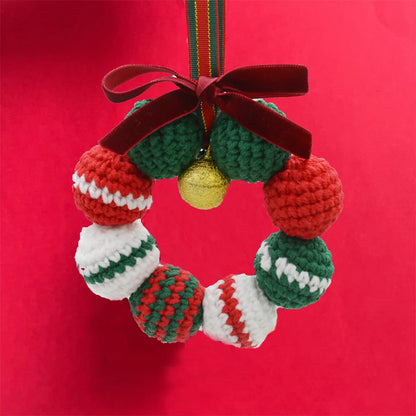 Christmas Home Decoration Handmade Knitted Small Bell Pendant Room OutDoor Decor Fashion Wool Crochet Xmas Bell Party Ornament