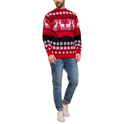 Christmas Jumpers for Women Men Couples Unisex Ugly Sweater Xmas Reindeer Printed Knitted Pullover Santa Holiday Sweatshirt Top
