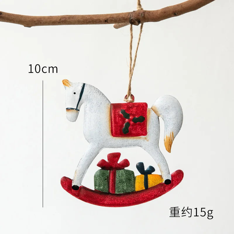 Novelty Painted Christmas Bell Tree Decoration Exquisite Iron Art Ornament Xmas Party Hanging Pendant Home Decor Navidad Gifts