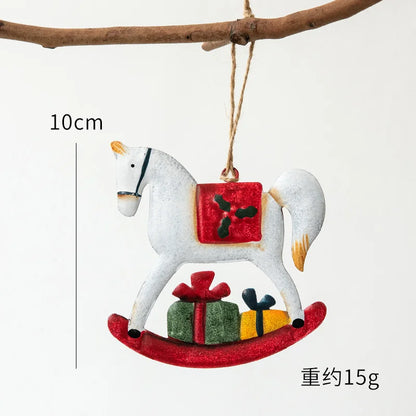 Novelty Painted Christmas Bell Tree Decoration Exquisite Iron Art Ornament Xmas Party Hanging Pendant Home Decor Navidad Gifts