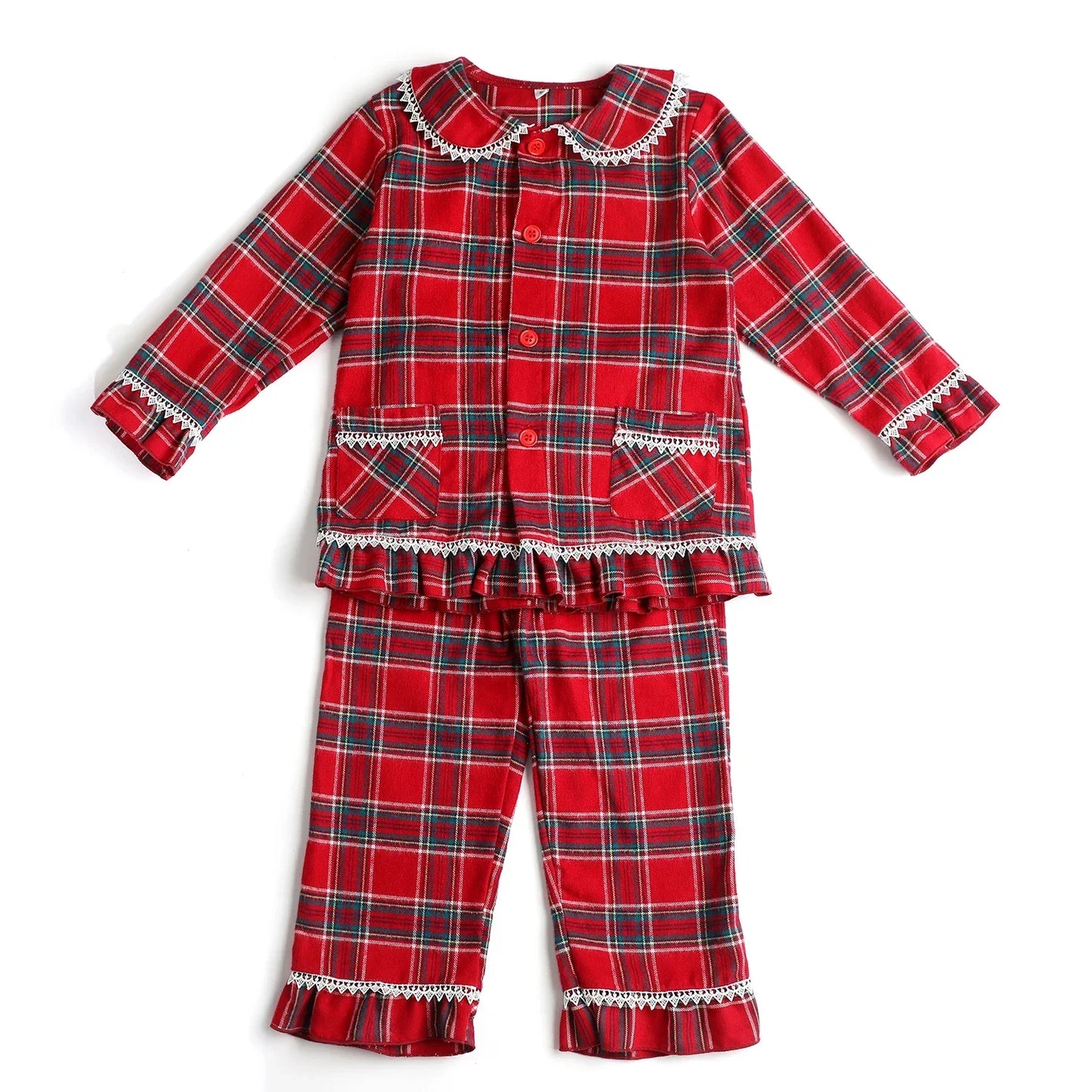 Ruffkids Kids Pyjamas Girls Boys Baby Clothes Loungewear Family Matching Pjs Red Velvet Christmas Pajamas Sets