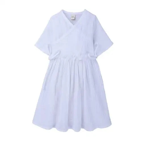 New Summer Baby Girls Dresses European America Toddler Kids Girl Dress Casual Linen Clothing Ruffles Sweet Princess Dress