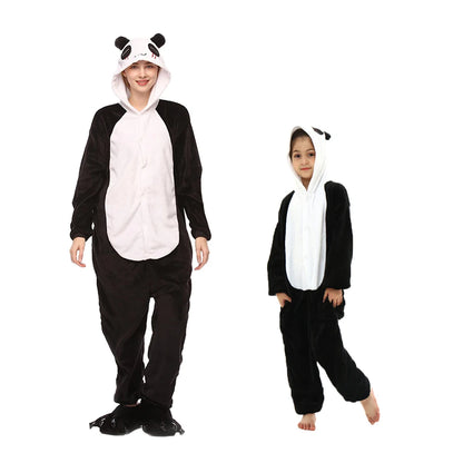 Animal Onesies Kigurumi Unicorn Pajamas Set Women Winter Overall Flannel Cartoon Cosplay Sleepwear Jumpsuit Men Homewear Pijama