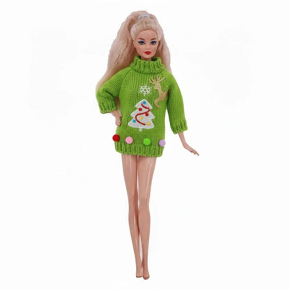 Christmas Style New Sweater Bell Fur Ball Elk Cute Accessories For 30CM&BJD Doll&Christmas Doll Clothes,Kids Christmas Gifts Toy