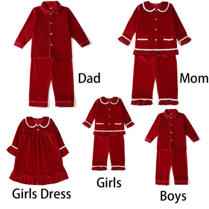 Ruffkids Kids Pyjamas Girls Boys Baby Clothes Loungewear Family Matching Pjs Red Velvet Christmas Pajamas Sets