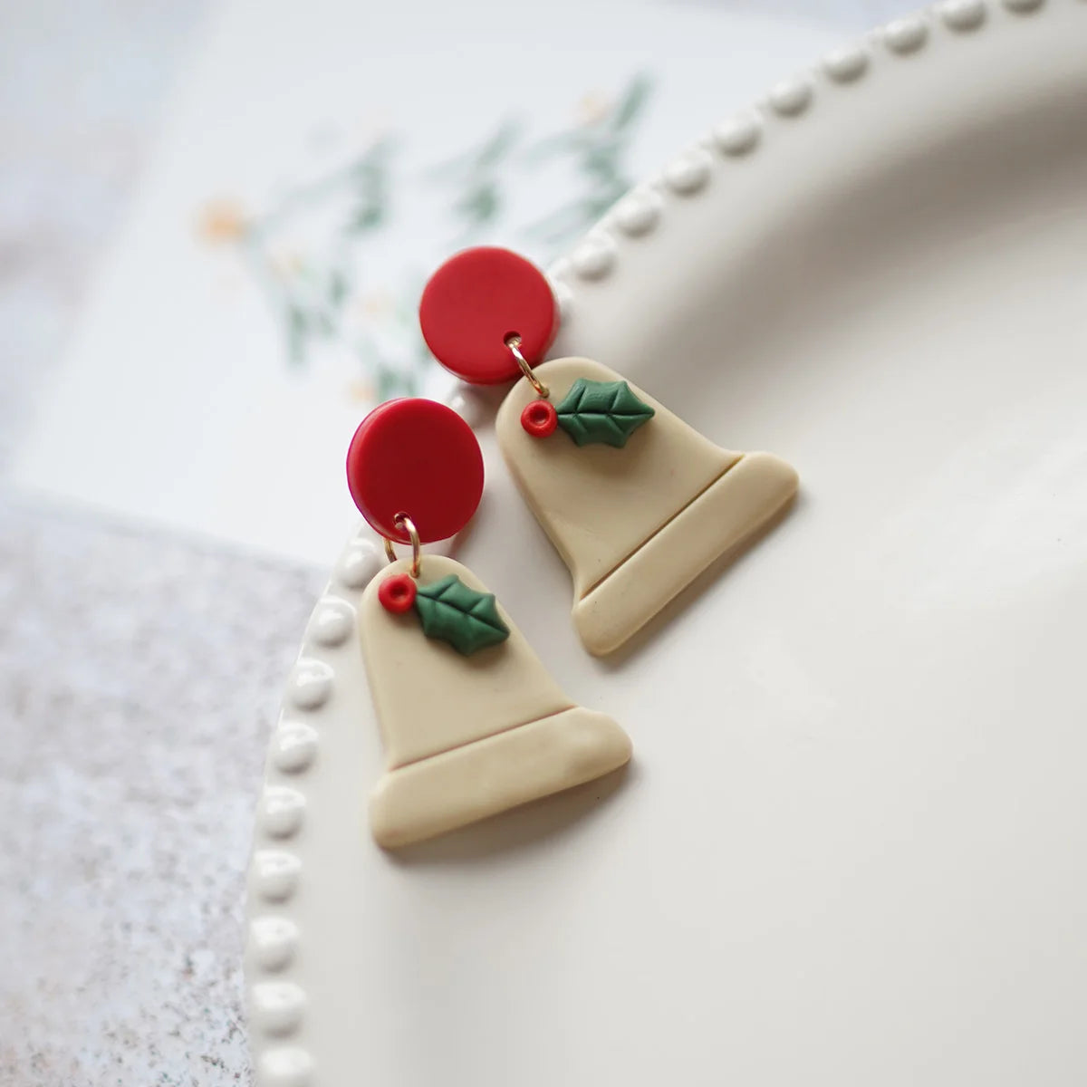 Christmas Winter Holiday Santa Snowman Bell Gingerbread Multi Shapes Polymer Clay Earrings  Celebration Accessories Gifts