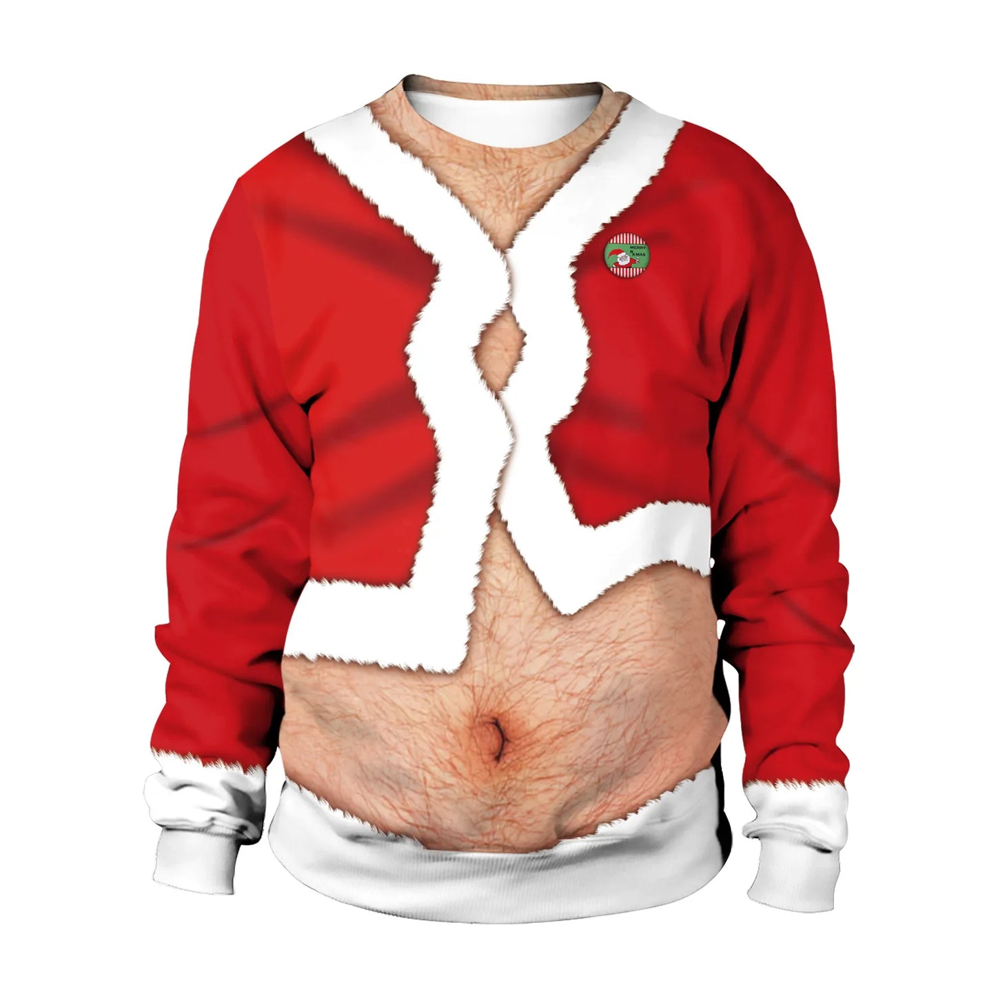 New Year Eve Xmas Sweatshirt 3D Novelty Print Holiday Party Jumper Top Unisex Pullover Reindeer Ugly Christmas Sweater Men Women