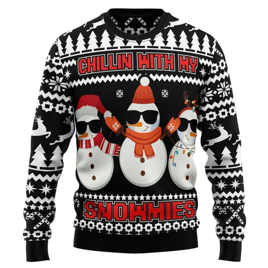Men Women Xmas Sweatshirt 3D Christmas Snowman Santa Printed Ugly Christmas Sweater Unisex Long Sleeve Tops Pullovers Sweatshirt