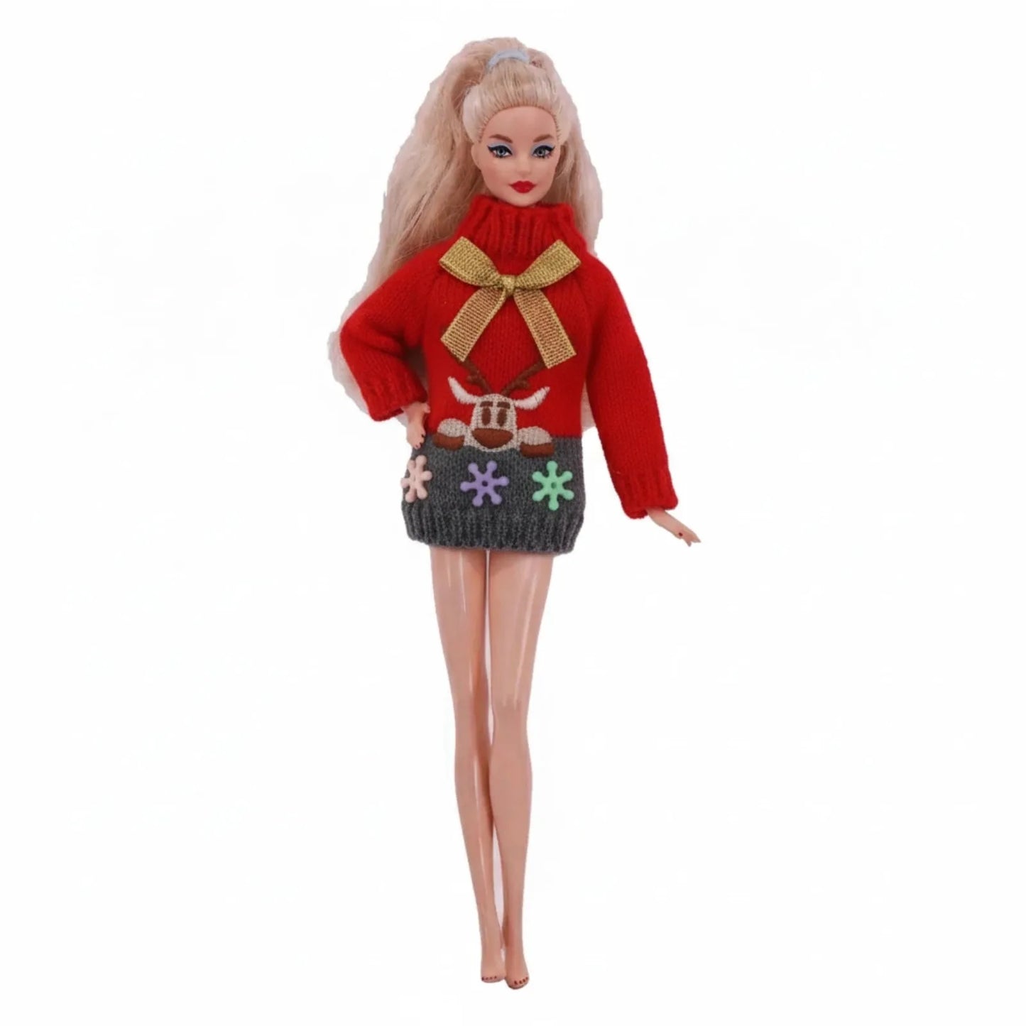 Christmas Style New Sweater Bell Fur Ball Elk Cute Accessories For 30CM&BJD Doll&Christmas Doll Clothes,Kids Christmas Gifts Toy