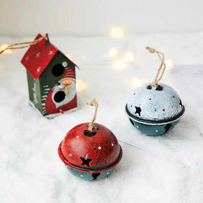 Novelty Painted Christmas Bell Tree Decoration Exquisite Iron Art Ornament Xmas Party Hanging Pendant Home Decor Navidad Gifts