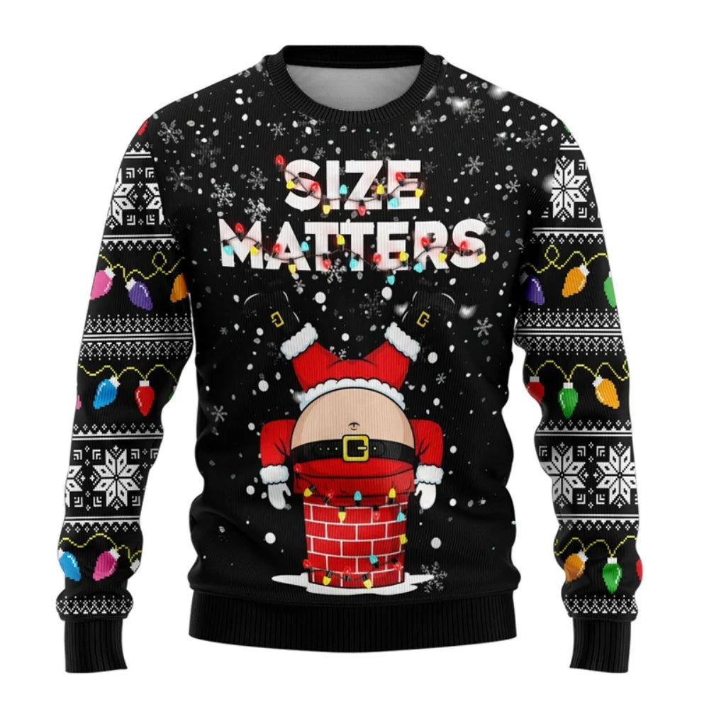 Men Women Xmas Sweatshirt 3D Christmas Snowman Santa Printed Ugly Christmas Sweater Unisex Long Sleeve Tops Pullovers Sweatshirt