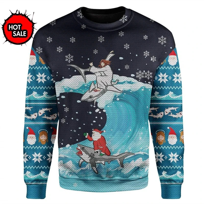 Men Women Holiday Party Xmas Sweatshirts Happy Birthday Jesus Ugly Sweater 3D Funny Printed Ugly Christmas Sweaters Jumpers Tops