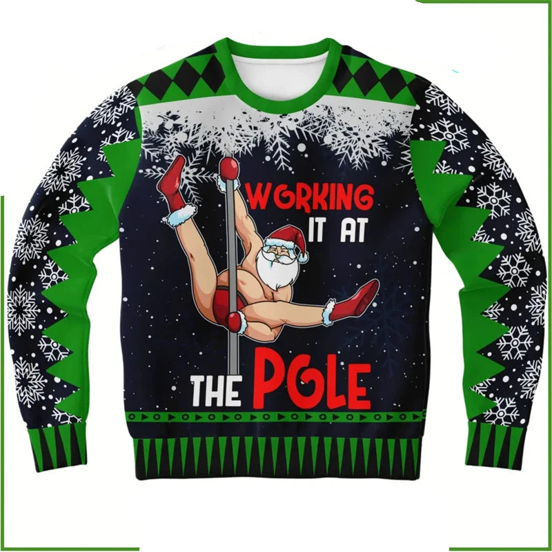 2025 Hot Christmas Ugly Sweater Men Women 3D Print Neon Pattern Santa Pullover Sweatshirt Unique Xmas Clothes Party Sweatshirt