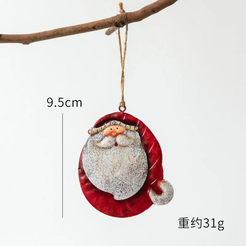 Novelty Painted Christmas Bell Tree Decoration Exquisite Iron Art Ornament Xmas Party Hanging Pendant Home Decor Navidad Gifts