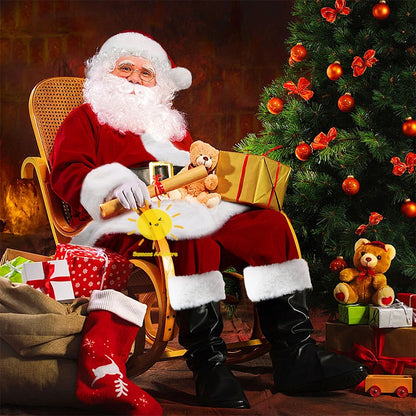 Santa Claus Costume Deluxe Clothes Fancy Dress Suit in Christmas Men Adult Santa Claus Cosplay Costume Christmas Costume Cosplay