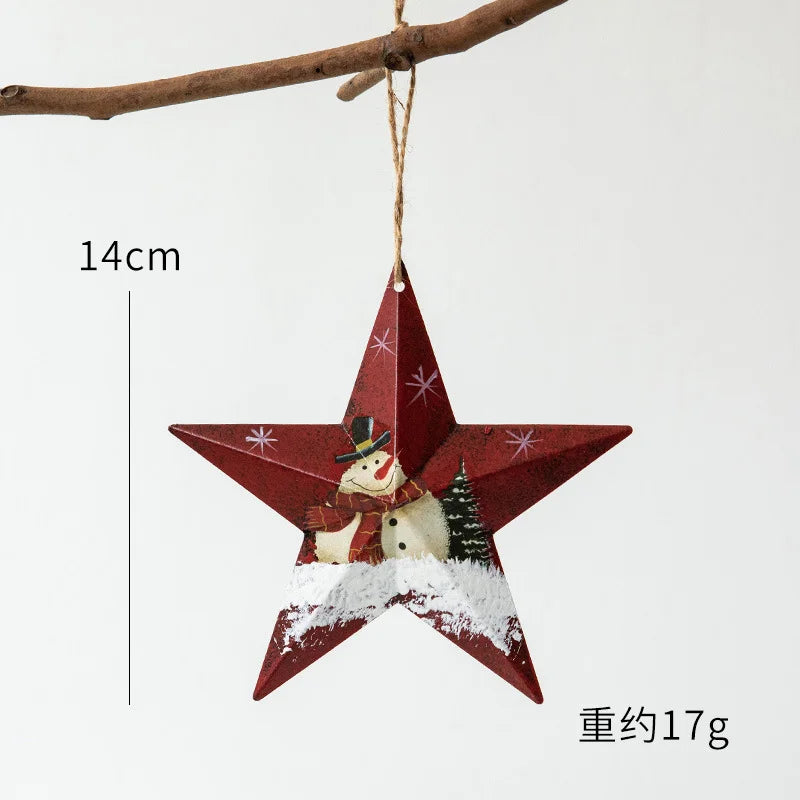 Novelty Painted Christmas Bell Tree Decoration Exquisite Iron Art Ornament Xmas Party Hanging Pendant Home Decor Navidad Gifts