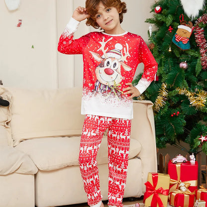 Christmas Pajama Set Family Matching Nightwear Couples Daughter Daddy Son Mother Kids Reindeer Printed Long Sleeved Xmas Clothes