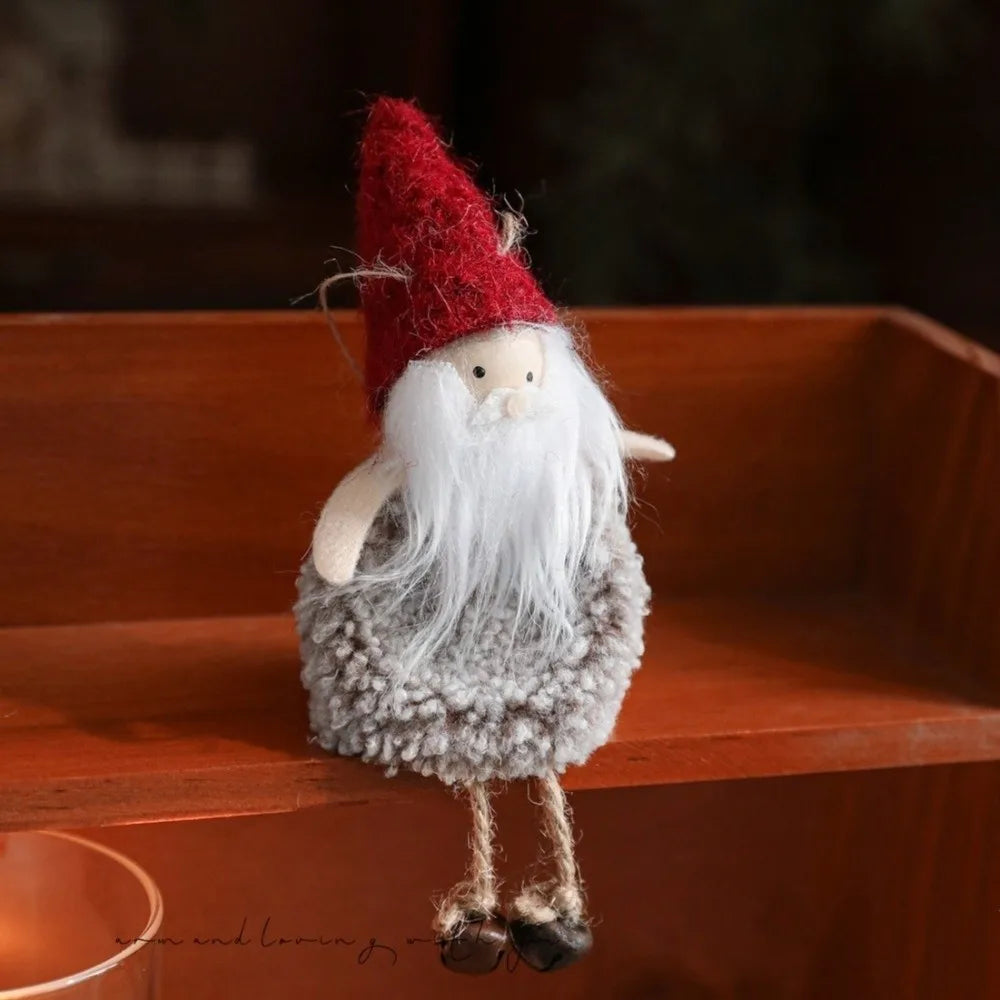 Christmas Snowman Pendant Santa Claus with Bells Xmas Tree Pendants Reindeer Girl Hanging Pendant Christmas Decoration