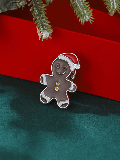 Cartoon Christmas Badge Bell Christmas Tree Santa Claus Enamel Pins Snow Man Jewelry Accessories Dripping Oil Lapel Pin Girls