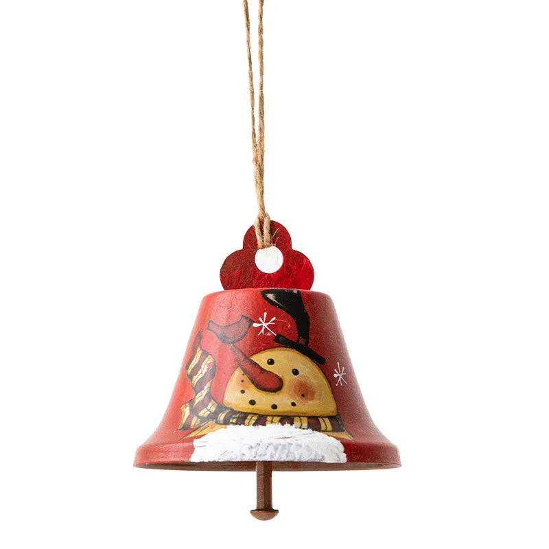Novelty Painted Christmas Bell Tree Decoration Exquisite Iron Art Ornament Xmas Party Hanging Pendant Home Decor Navidad Gifts