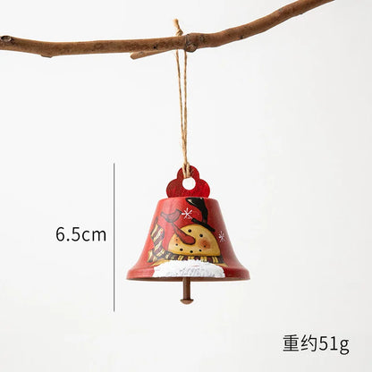 Novelty Painted Christmas Bell Tree Decoration Exquisite Iron Art Ornament Xmas Party Hanging Pendant Home Decor Navidad Gifts
