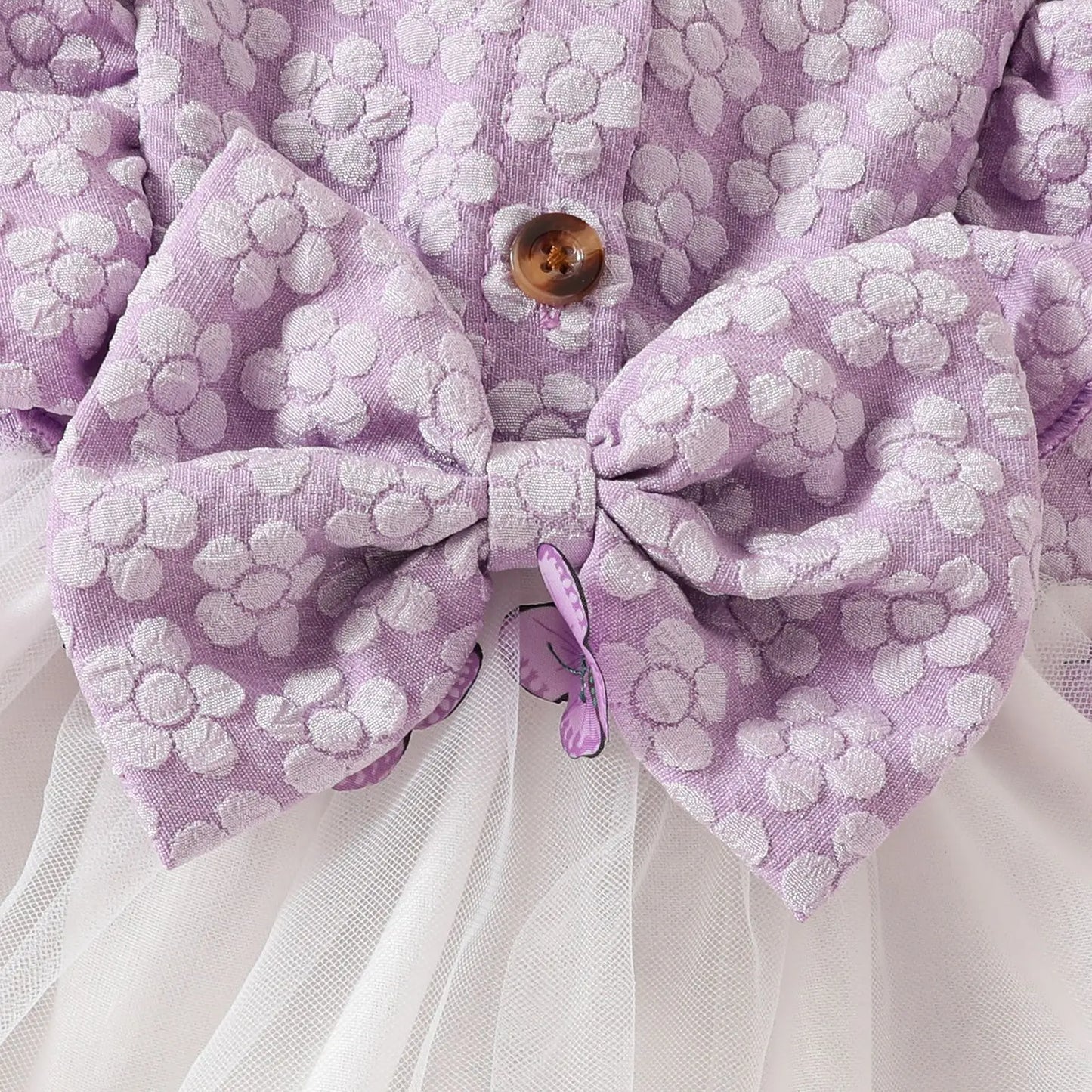 Sweet Cute Baby Girls Clothes Long Sleeve Lace Tulle Floral Dress With Bow Headband For Toddler Kids Casual Daily Party Outfits