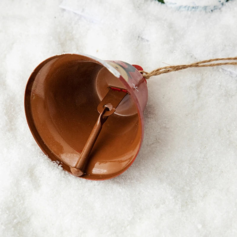 Novelty Painted Christmas Bell Tree Decoration Exquisite Iron Art Ornament Xmas Party Hanging Pendant Home Decor Navidad Gifts