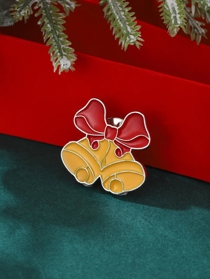 Cartoon Christmas Badge Bell Christmas Tree Santa Claus Enamel Pins Snow Man Jewelry Accessories Dripping Oil Lapel Pin Girls