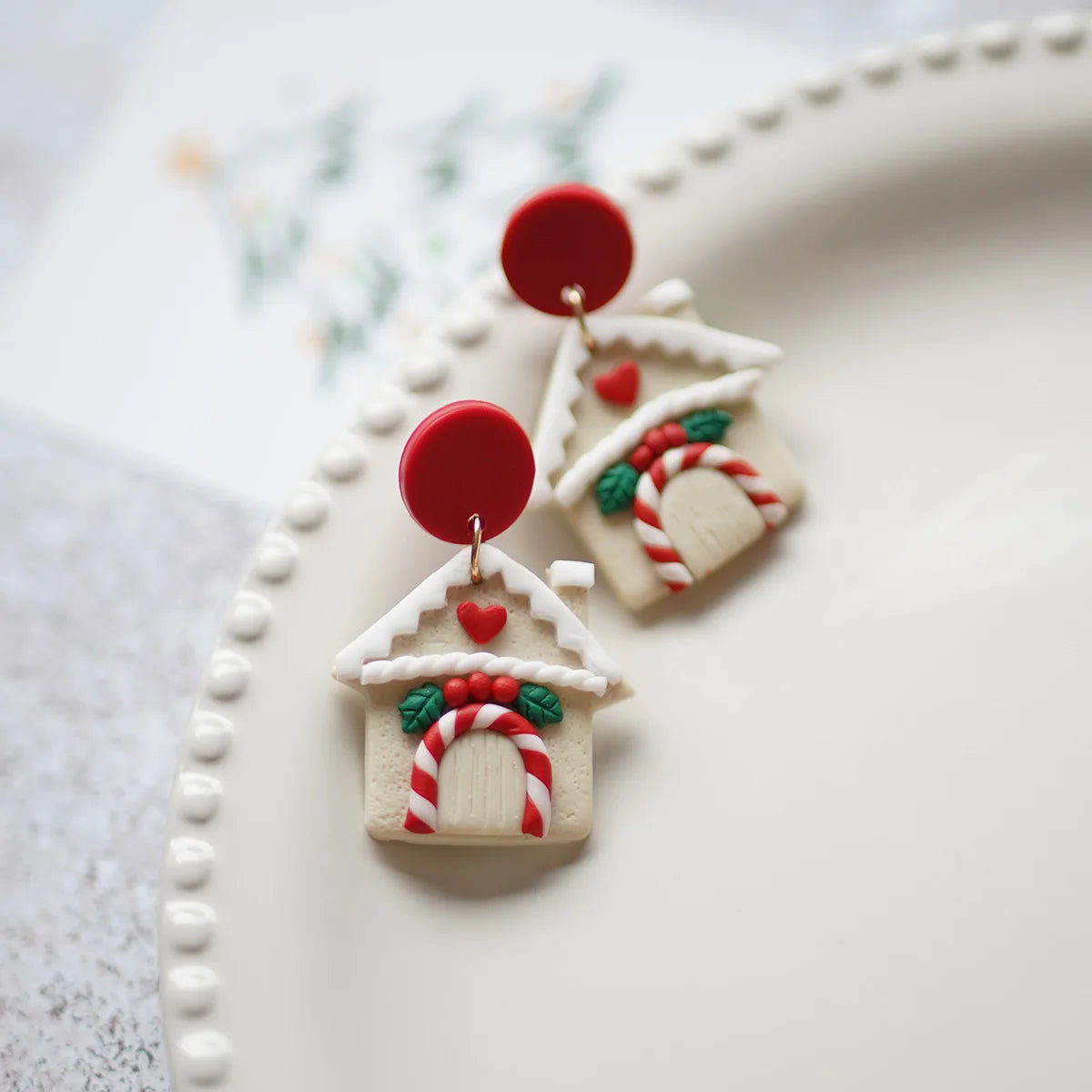 Christmas Winter Holiday Santa Snowman Bell Gingerbread Multi Shapes Polymer Clay Earrings  Celebration Accessories Gifts