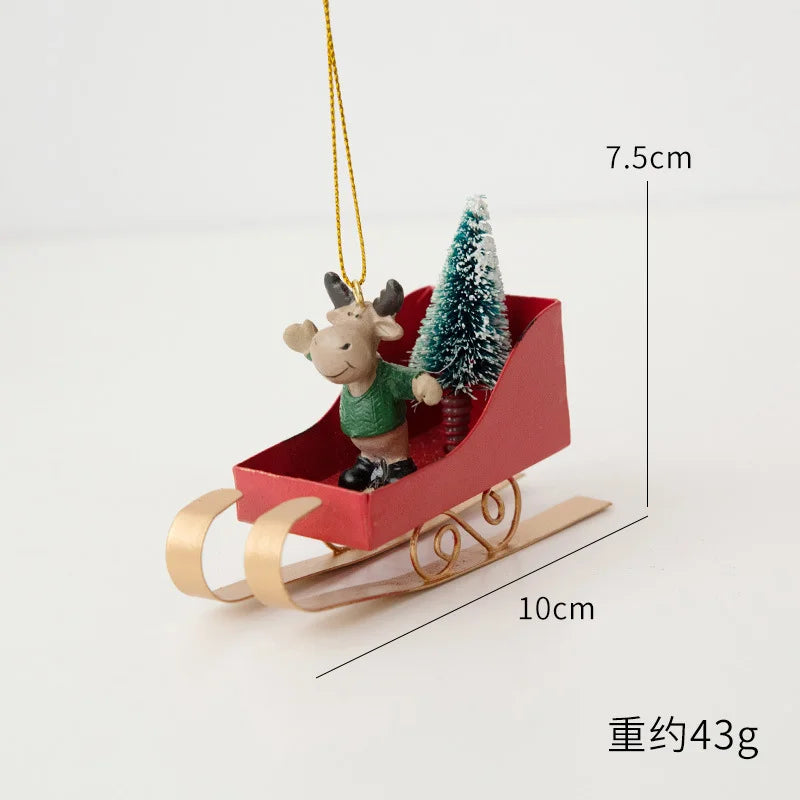 Novelty Painted Christmas Bell Tree Decoration Exquisite Iron Art Ornament Xmas Party Hanging Pendant Home Decor Navidad Gifts