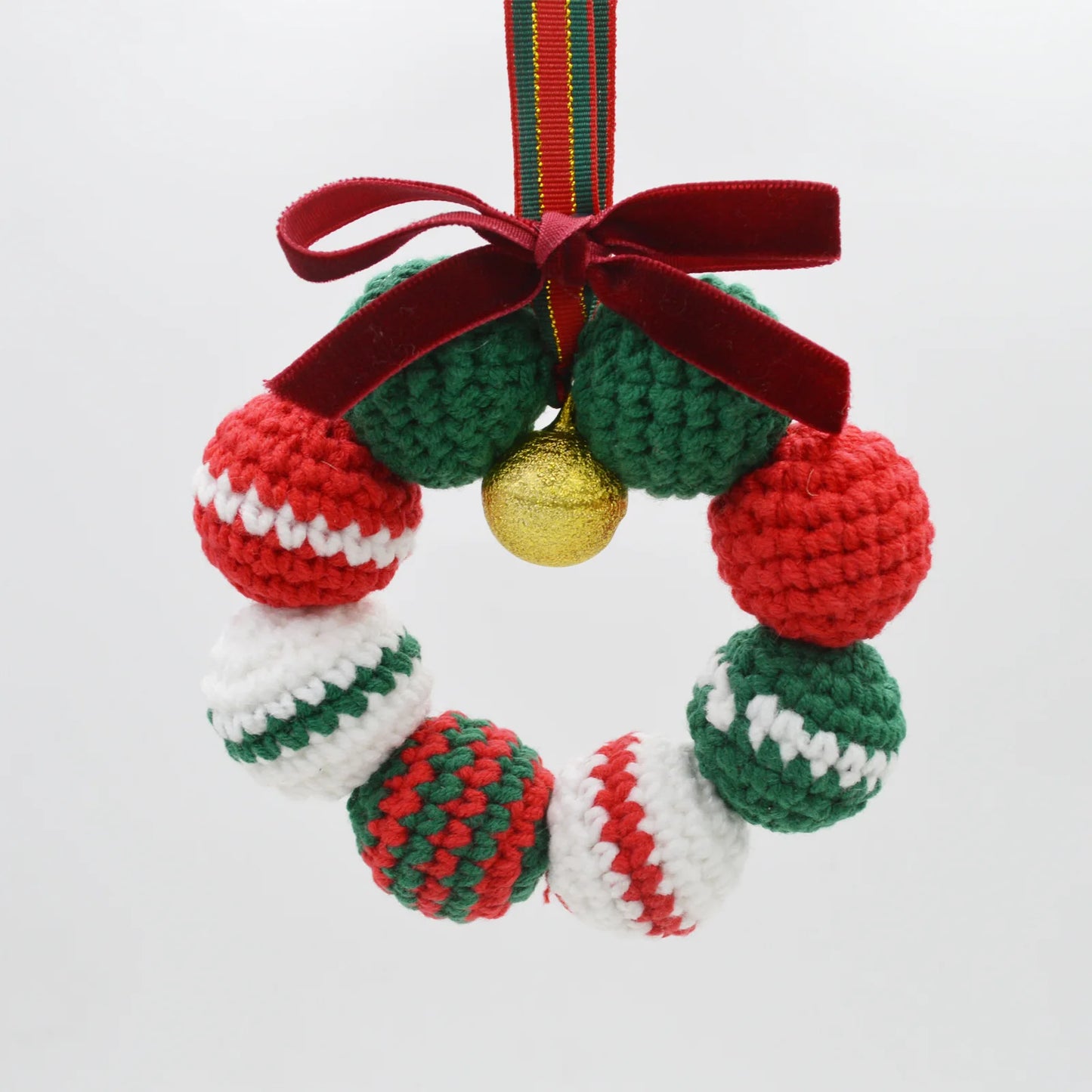 Christmas Home Decoration Handmade Knitted Small Bell Pendant Room OutDoor Decor Fashion Wool Crochet Xmas Bell Party Ornament